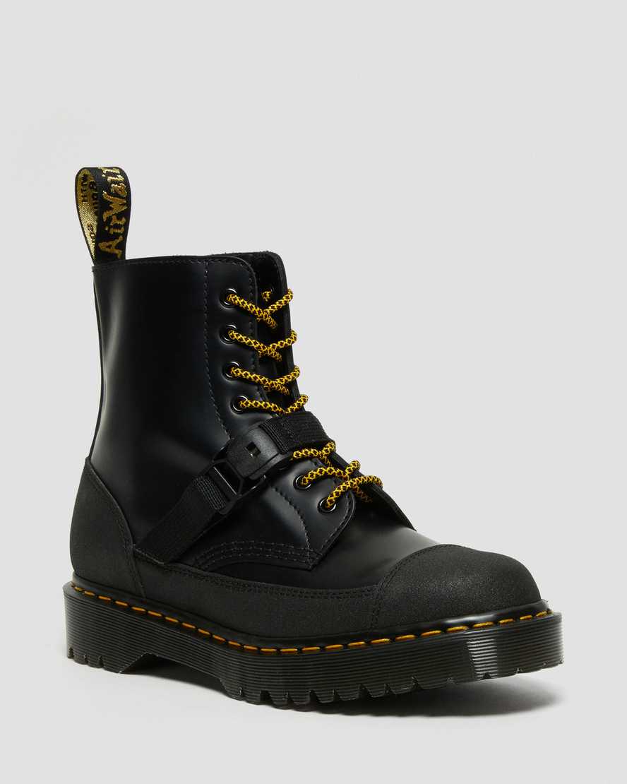 Dr. Martens 1460 Bex Tech Smooth Nahka Naisten Nauhalliset Nilkkurit - Mustat Nilkkurit [761-IZGOFL]